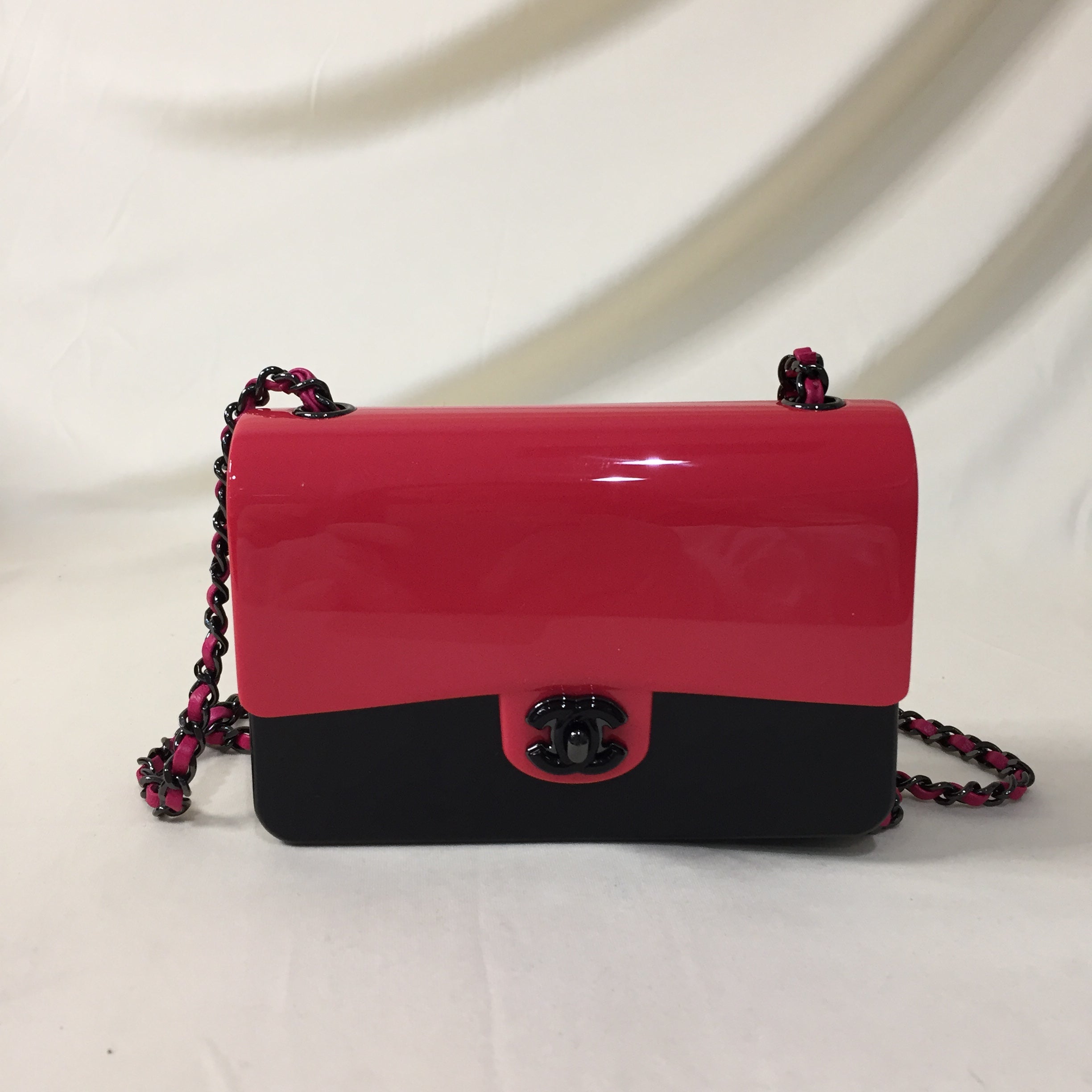 Pink and outlet black chanel purse