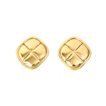 Chanel Diamond Matelasse Stitch Motif Earrings