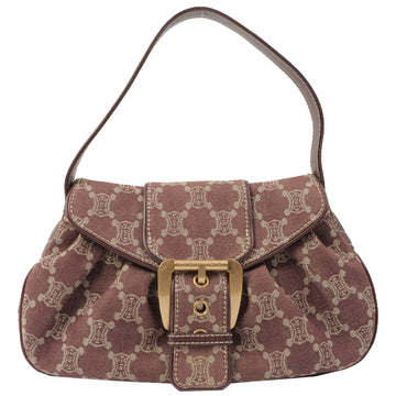 Celine Macadam Pattern Logo Buckle Top Handle Bag Bordeaux