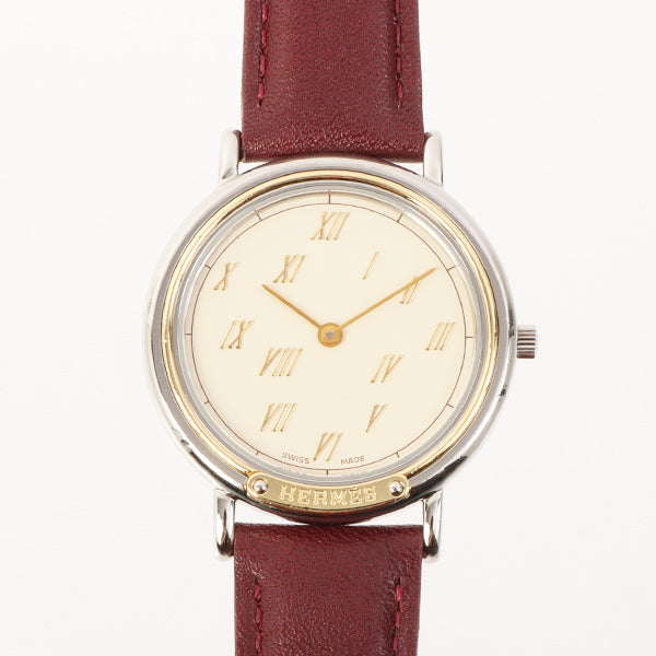 Hermes Meteor Watch Bordeaux Silver