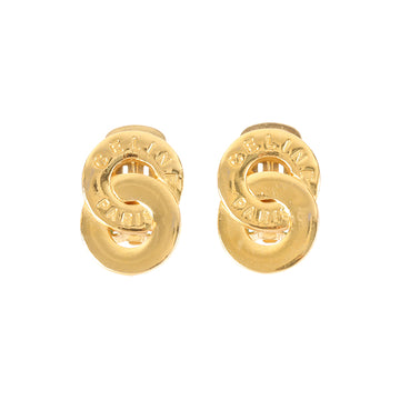 CELINE Double Circle Logo Plate Earrings