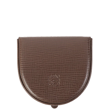 LOEWE Anagram Logo Embossed Coin Case Brown