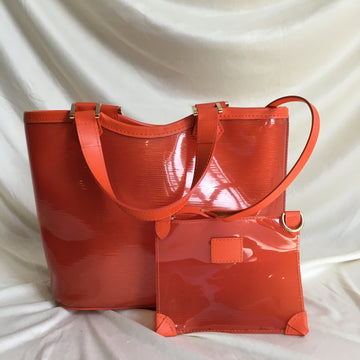 Louis Vuitton Orange Red Epi Plage Mini Lagoon Bay Tote With Pouch Sku# 61450