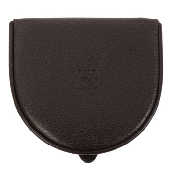 LOEWE Anagram Logo Embossed Coin Case Dark Brown