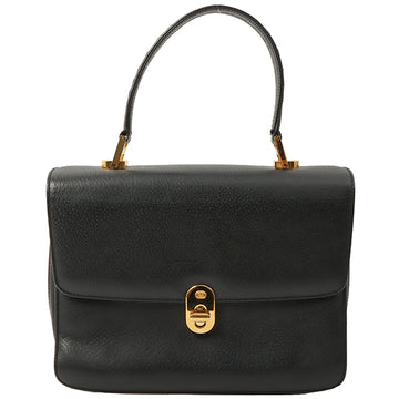 Gucci Logo Plate Web Detailed Top Handle Bag Black