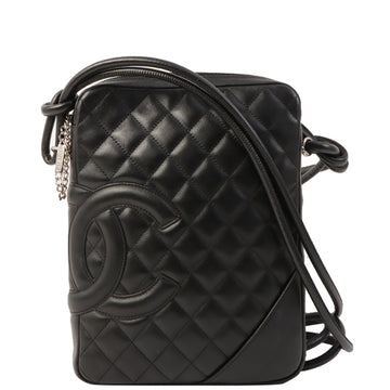 Chanel Around 2003 Made Cambon Shoulder Bag Black