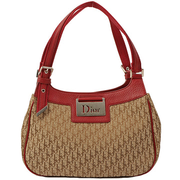 DIOR Trotter Pattern Street Chic Handbag Bordeaux