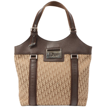 DIOR Trotter Pattern Street Chic Top Handle Bag Brown