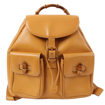 GUCCI Pig Skin Bamboo Backpack Pumpkin