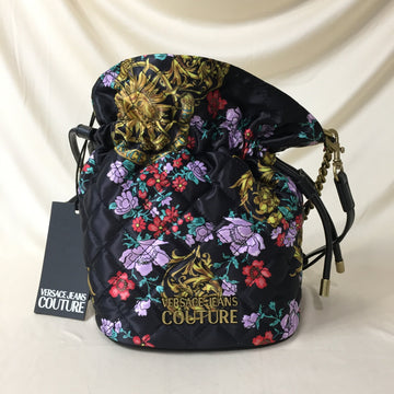 Versace Jeans Couture Flower Drawstring Bucket Crossbody