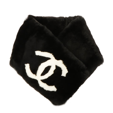 CHANEL Lapin Cc Mark Scarf Black/White