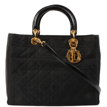 DIOR Lady  Cannage Stitch 2Way Bag L Black