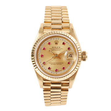 Rolex 18K Diamond 10P Ruby Oyster Perpetual Datejust