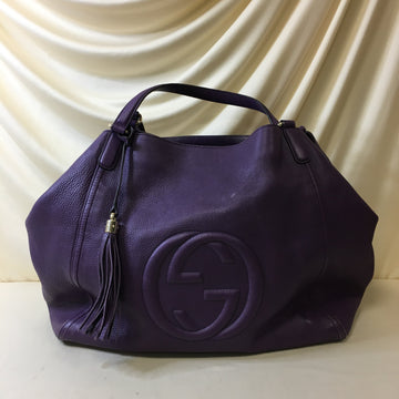 Gucci Purple Soho Tassel Tote Bag Sku# 67482