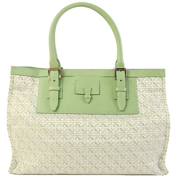 LOEWE Anagram Pattern Logo Embossed Tote Bag Lime Green