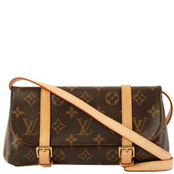 LOUIS VUITTON 2005 Made Canvas Monogram Pochette Marelle Brown