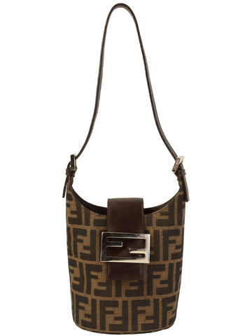 FENDI Ff Zucca Pattern One Shouder Bag Brown