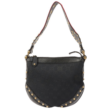 Gucci Gg Pattern Studs Design One Shoulder Bag Black