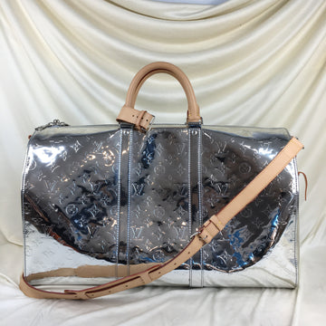 Louis Vuitton Silver Mirror Monogram Keepall 50 Bandouliere Sku# 62865