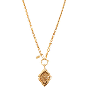 CHANEL Diamond Shape Cc Mark Plate Necklace