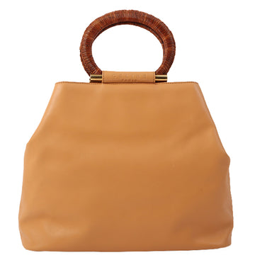 Celine Logo Embossed Top Handle Bag Camel