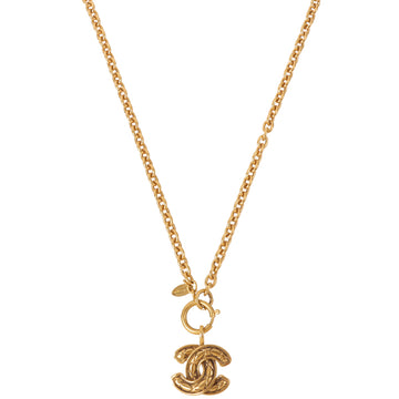 CHANEL Matelasse Stitch Cc Mark Necklace