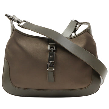 Gucci Satin Jackie Shoulder Bag Khaki