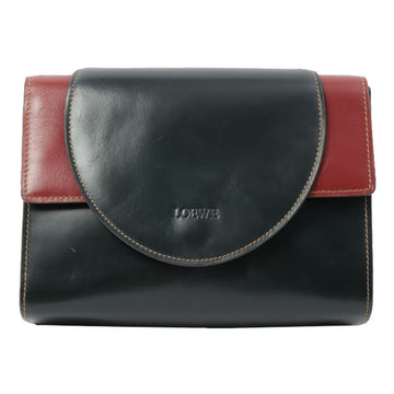 Loewe Design Flap Bicolor Clutch Bag Dark Green/Red