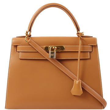 HERMES 2001 Made Kelly Bag 28Cm Natural