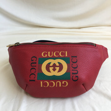 Gucci Red Leather Mini Waist Bag Sku# 59272