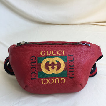 Gucci Red Leather Mini Waist Bag Sku# 59313