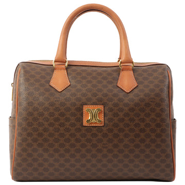 Celine Macadam Pattern Macadam Plate Top Handle Bag Brown