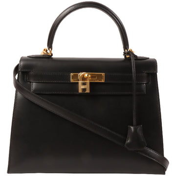 HERMES 2002 Made Kelly Bag 28Cm Black