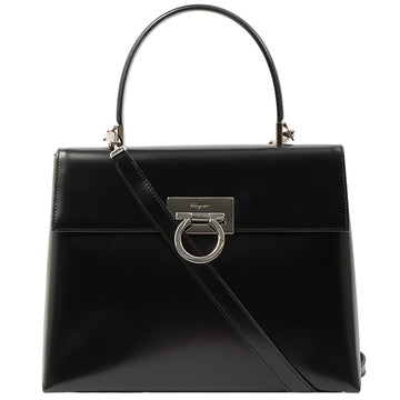 Salvatore Ferragamo Gancini Plate 2Way Bag Black