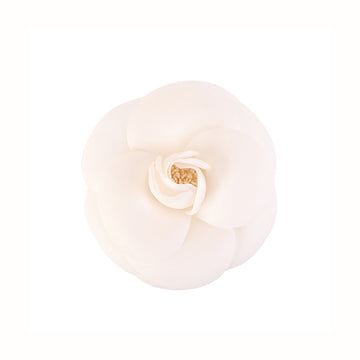 CHANEL Camellia Motif Brooch White