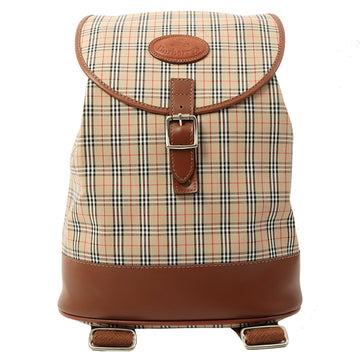 Burberry Nova Check Pattern Logo Embossed Backpack Beige/Brown
