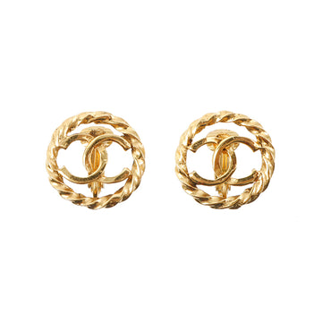 Chanel Round Cut-Out Cc Mark Earrings