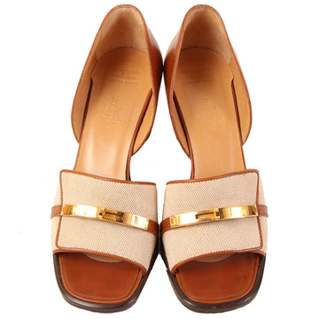 HERMES Kelly Pumps Gold/Natural