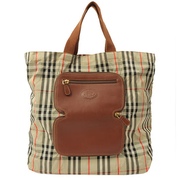 Burberry Nova Check Pattern Tote Bag Beige/Brown