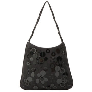 Prada Sequin Design Handbag Black