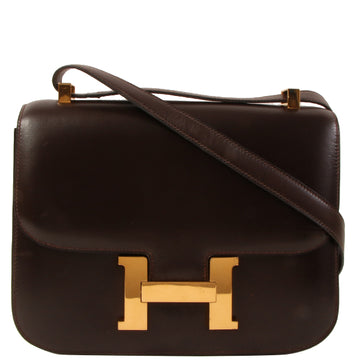 HERMES 1976 Made Constance 23Cm Chocolat