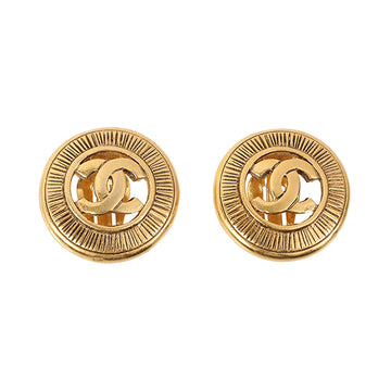 Chanel Round Cutout Cc Mark Earrings