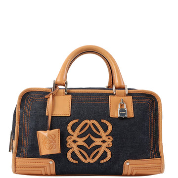 Loewe Denim Anagram Amazona Boston Bag Indigo/Beige