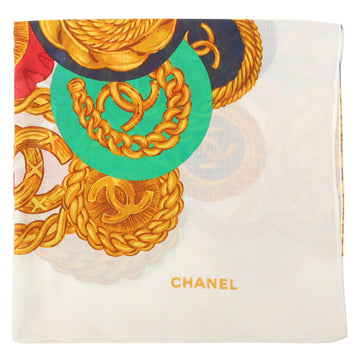 CHANEL Cc Mark Jewelry Print Scarf White / Multi