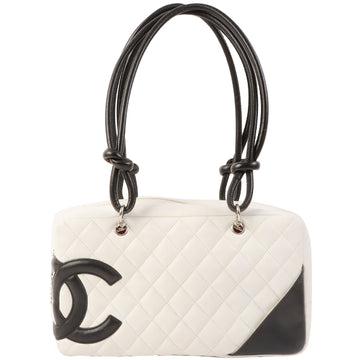 Chanel Around 2004 Made Cambon Shoulder Bag White/Black