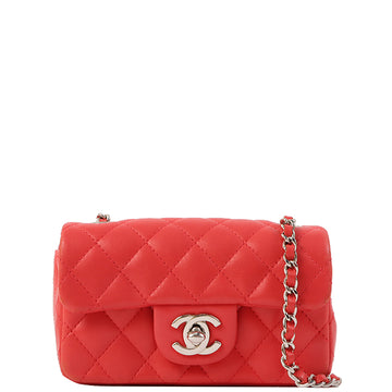 Chanel Around 2005 Made Classic Flap Turn-Lock Chain Bag Mini Red
