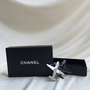 Chanel Silver Black Airplane Brooch Sku# 59710