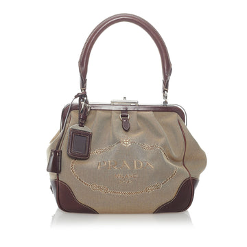 Prada Canapa Logo Frame Handbag