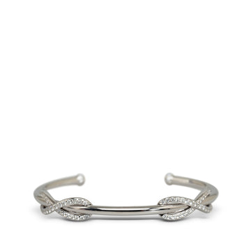 Tiffany 18k White Gold Diamond Double Infinity Cuff Bracelet