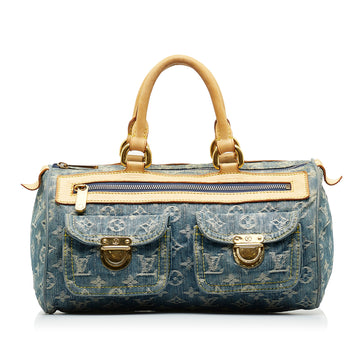 LOUIS VUITTON Monogram Denim Neo Speedy 30 Boston Bag